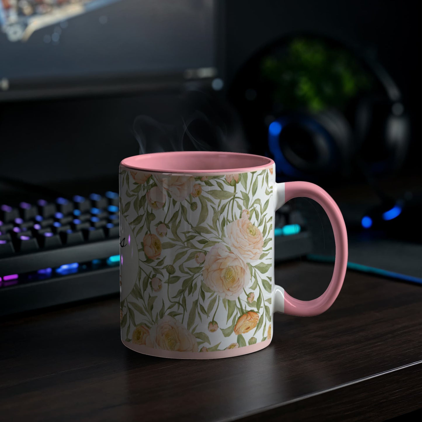 Rose Customized Color Accent Mug