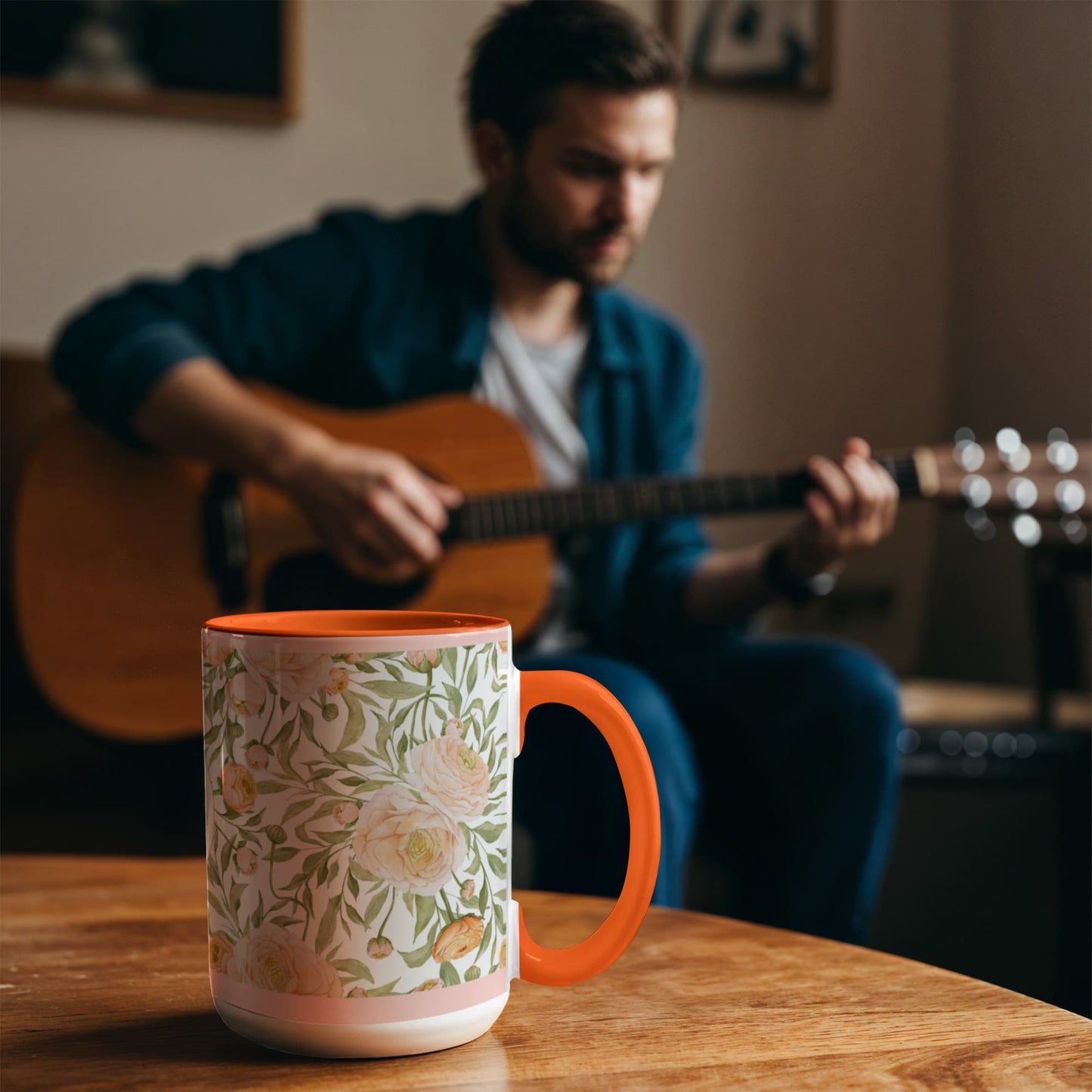 Rose Customized Color Accent Mug