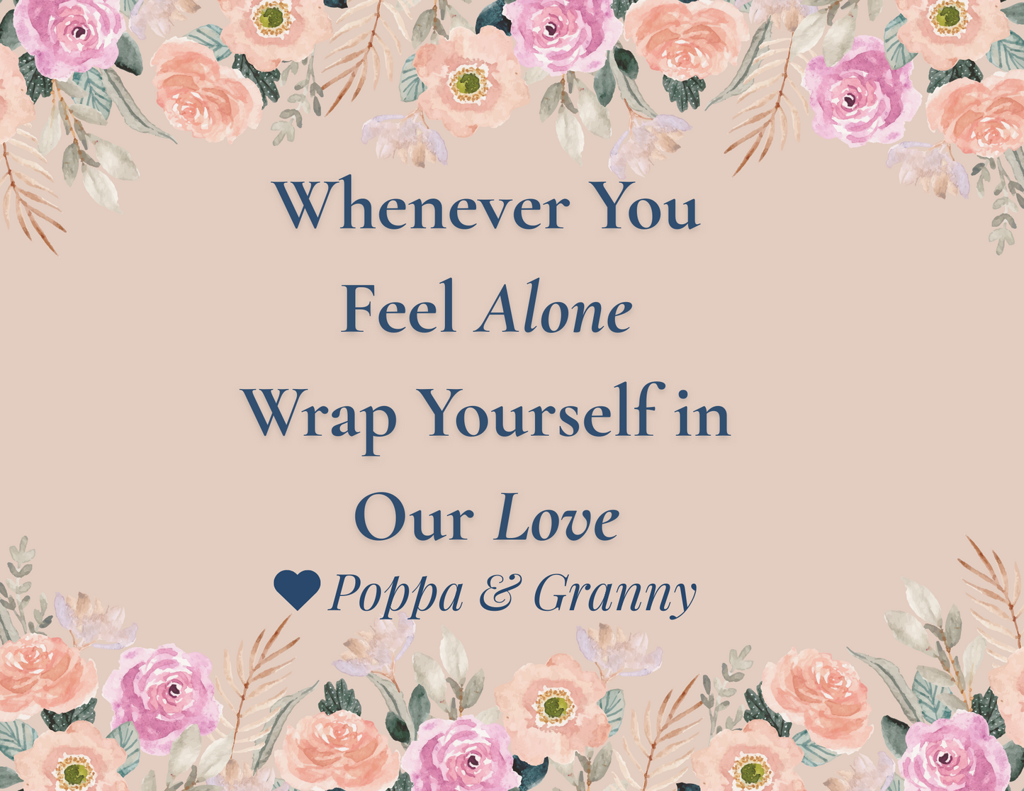Customized Flower Love Wrapped Woven Blanket (landscape)