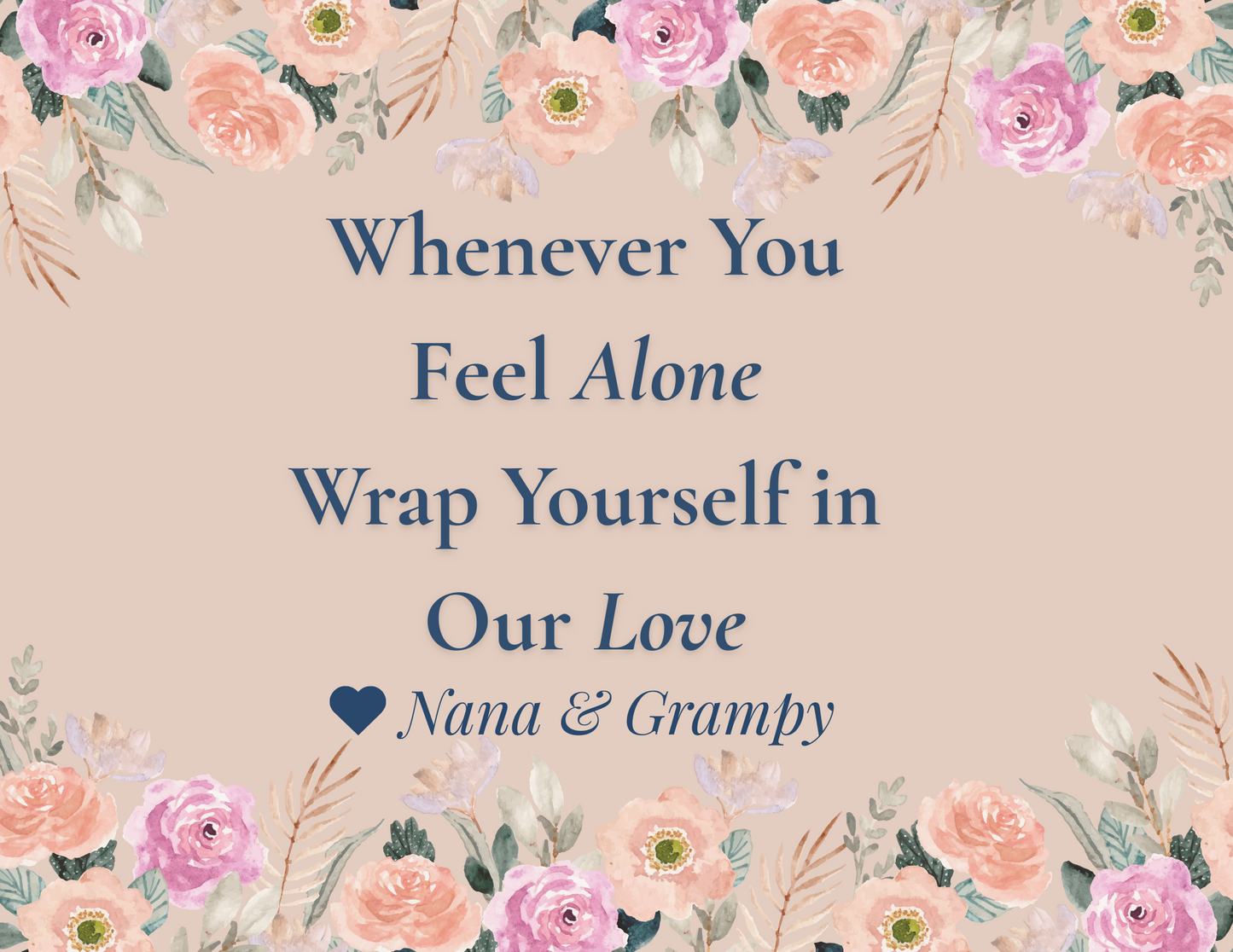 Customized Flower Love Wrapped Woven Blanket (landscape)