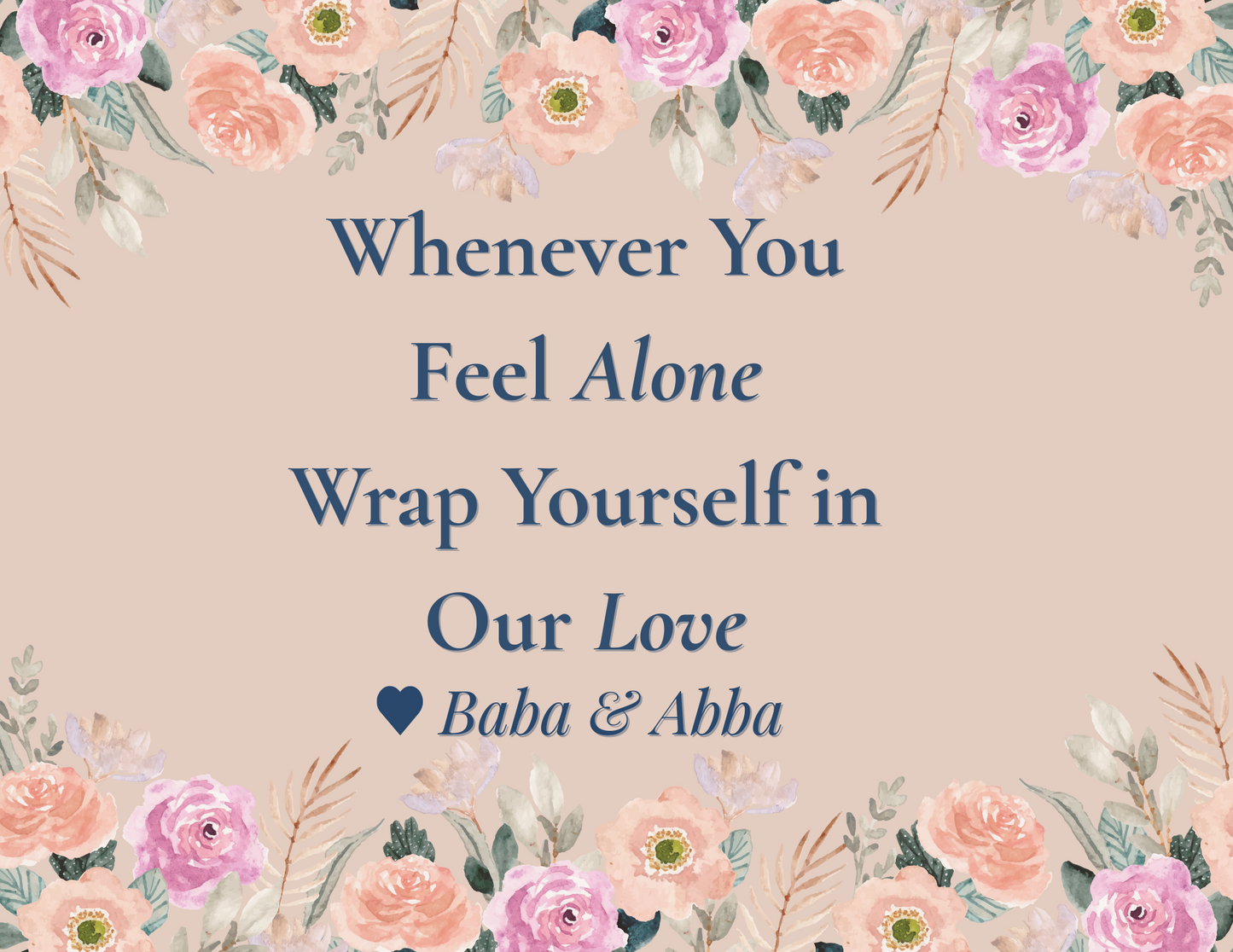 Customized Flower Love Wrapped Woven Blanket (landscape)