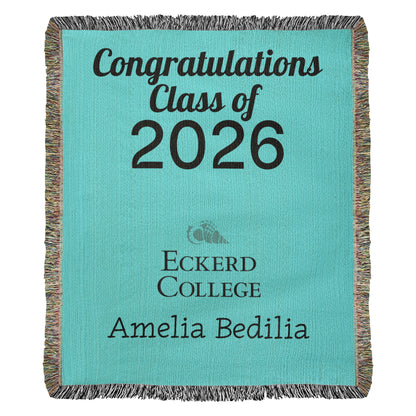 blanket woven college logo graduate student graduation