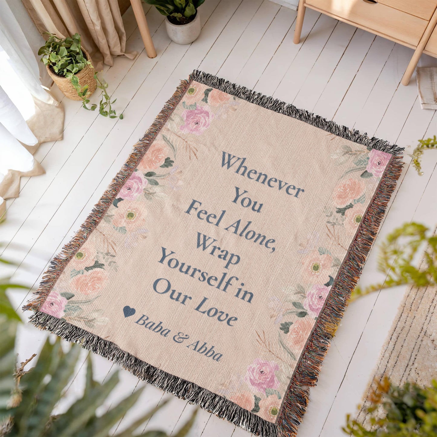 Love wrapped blanket - customize with your name
