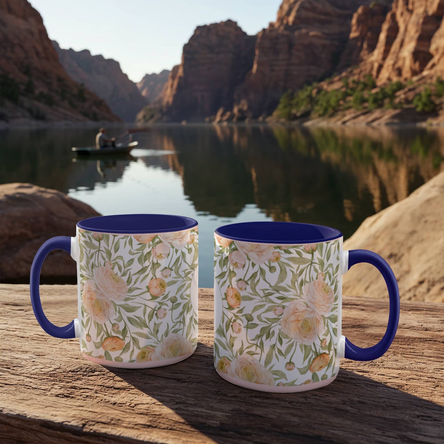 Rose Customized Color Accent Mug
