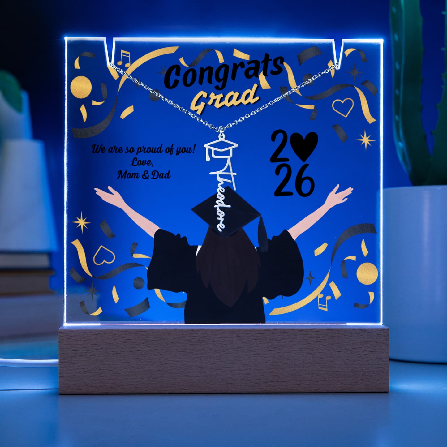 Grad name necklace - customizable