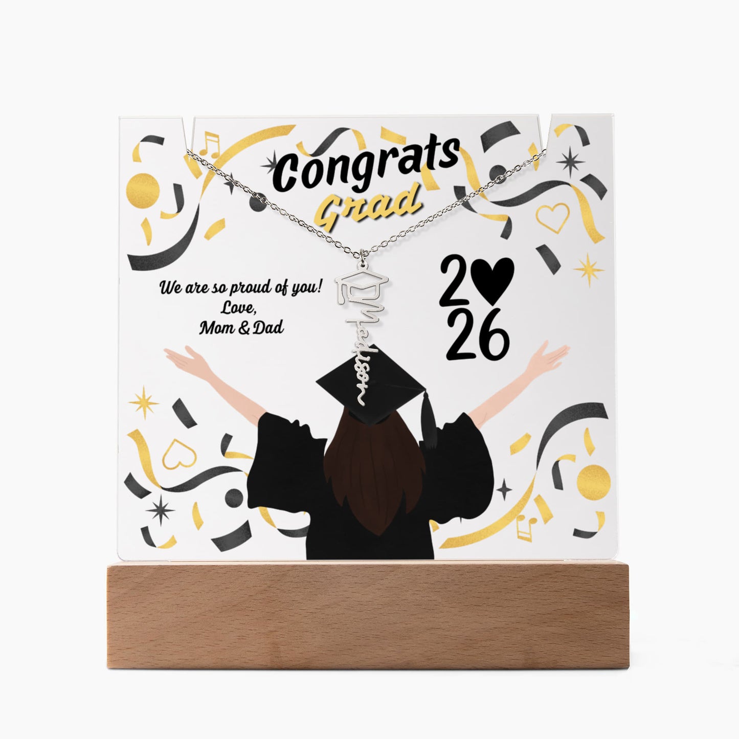 Grad name necklace - customizable