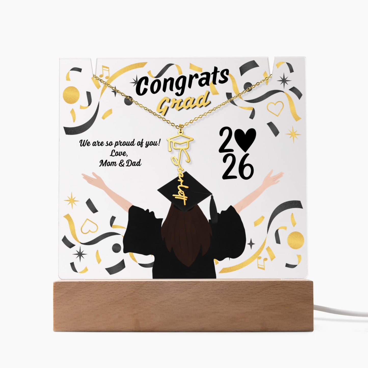 Grad name necklace - customizable