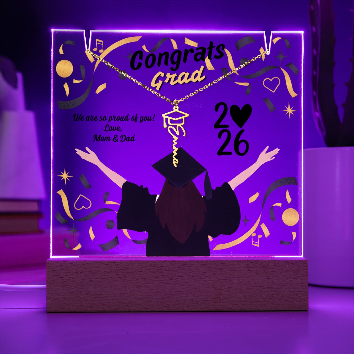 Grad name necklace - customizable