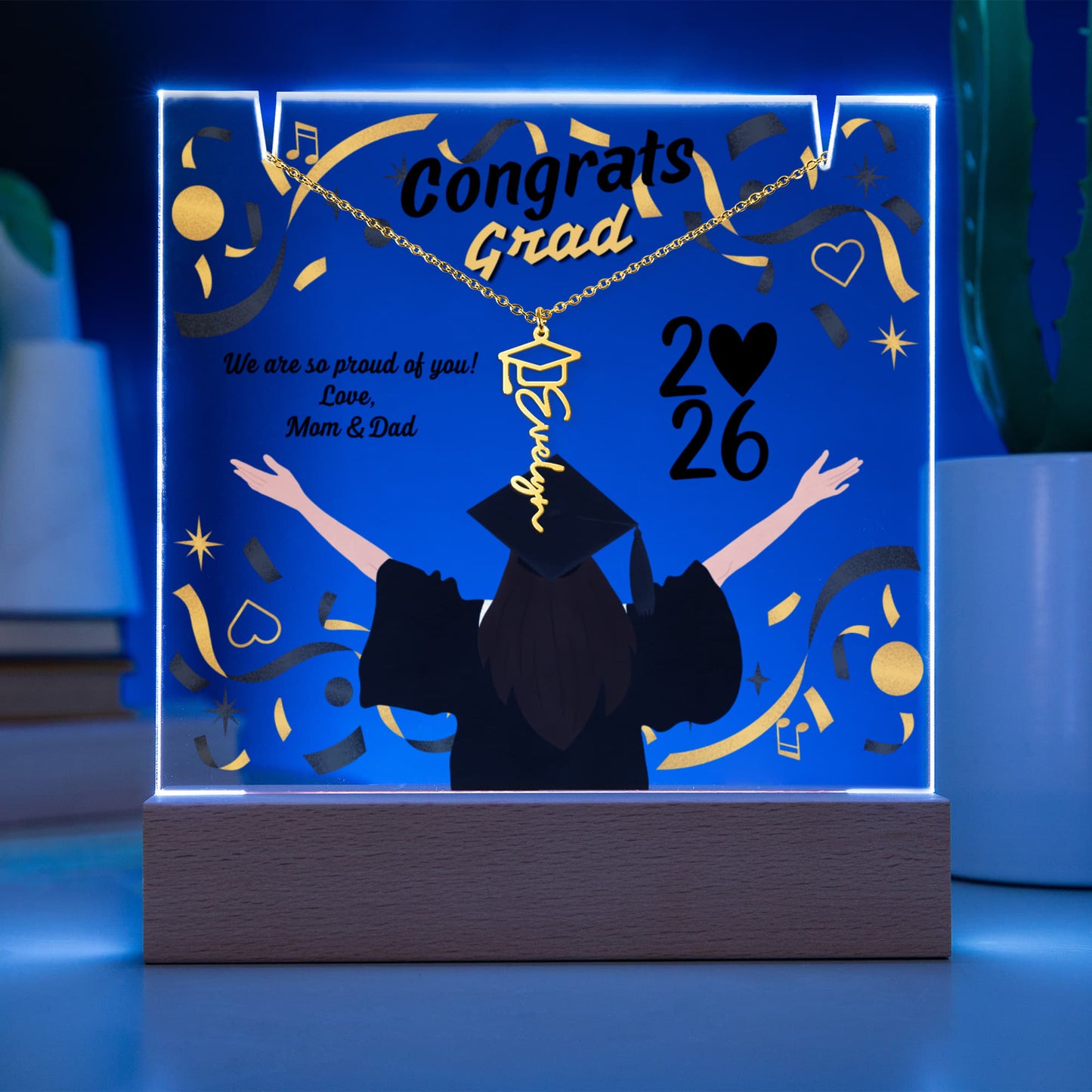 Grad name necklace - customizable