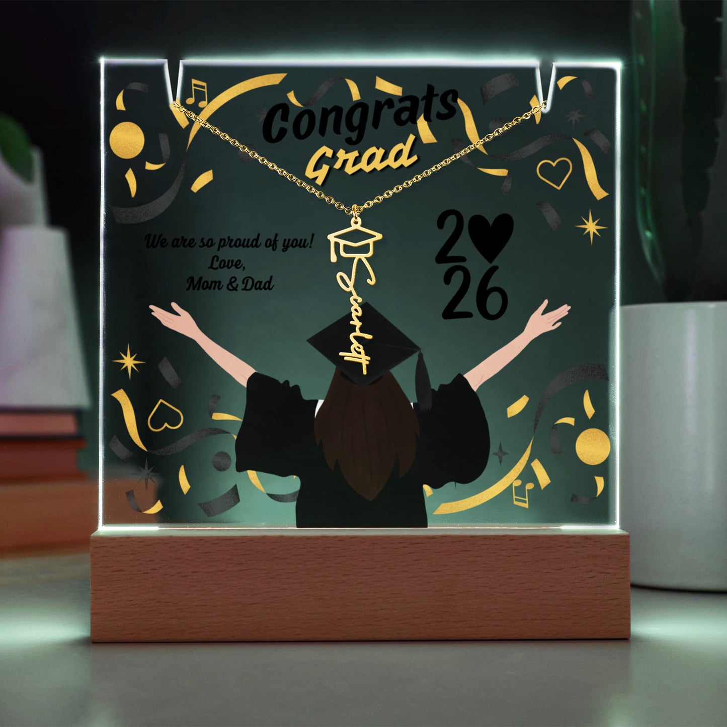 Grad name necklace - customizable
